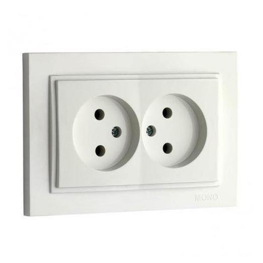 Розетка 2К двойная Mono Electric Despina 16A 250V винтовое подключение белый 102-190005-121