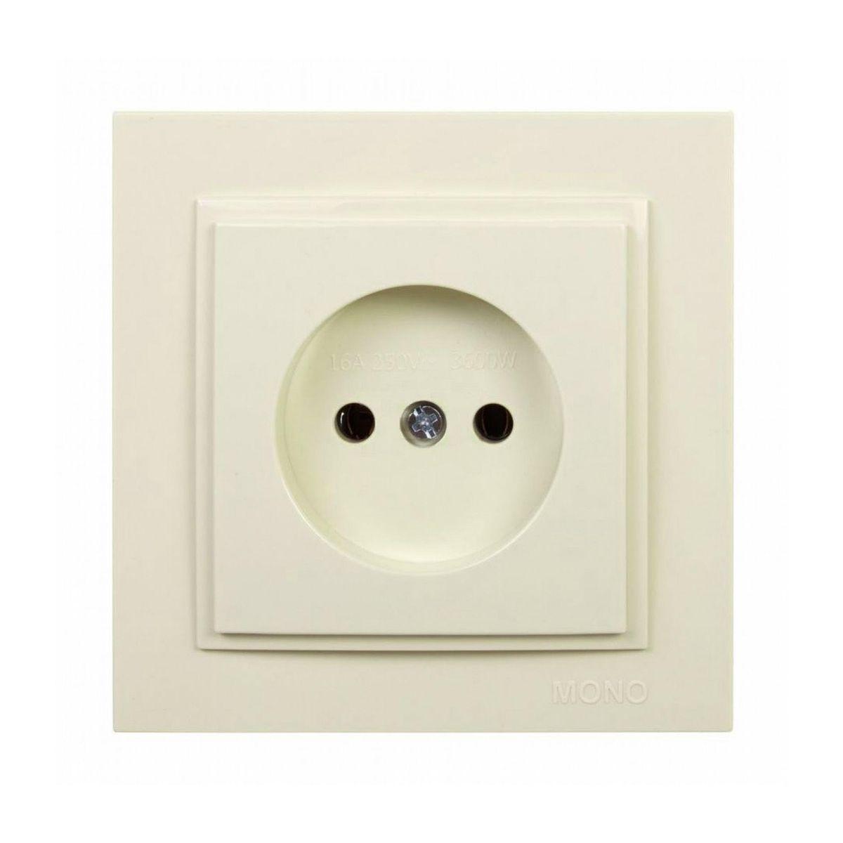Розетка 2К Mono Electric Despina 16A 250V винтовое подключение крем 102-170022-116
